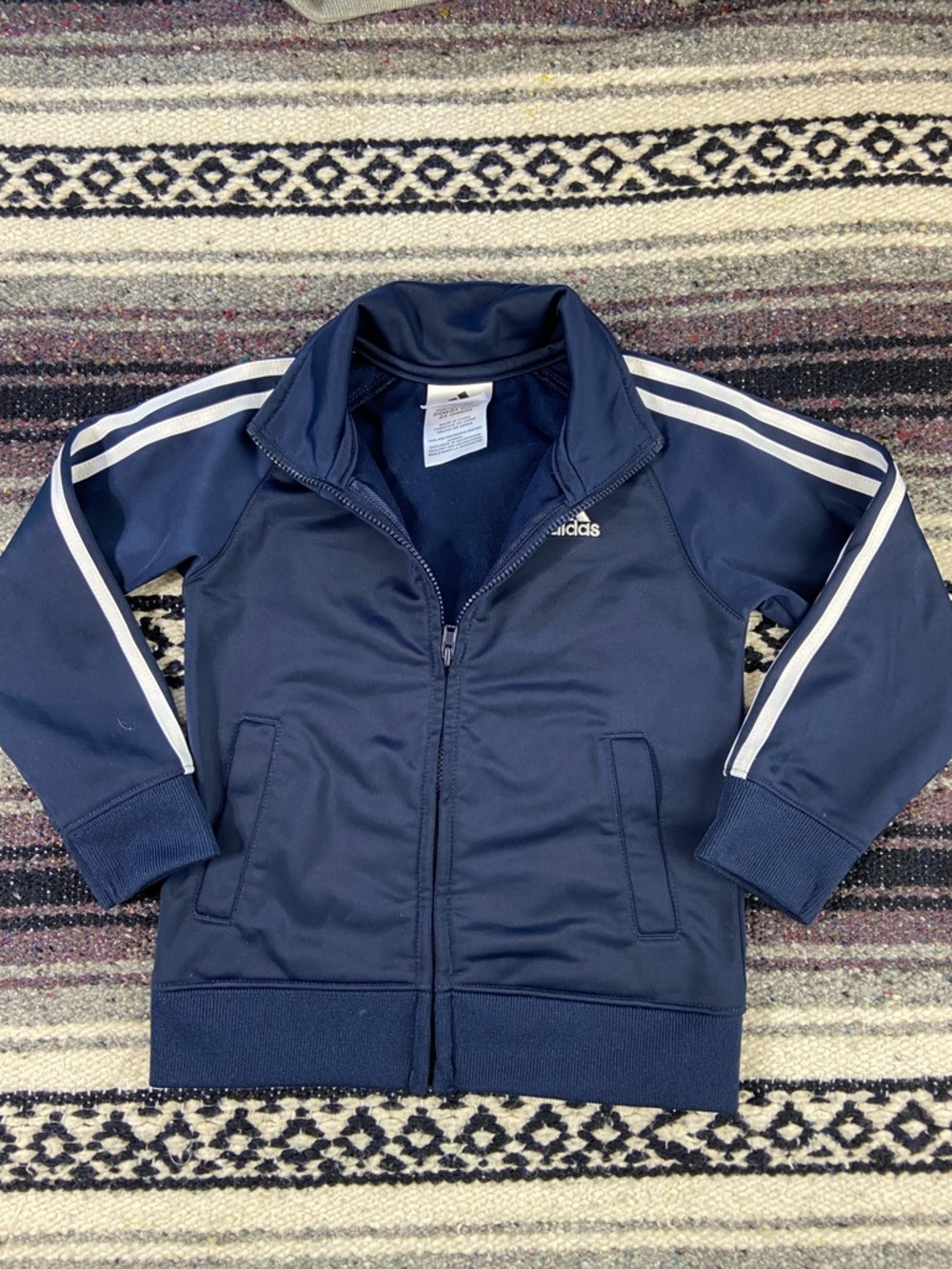 Adidas 24M Baby Toddler Navy Blue Track Jacket Stripes Girl Boy 24 Months